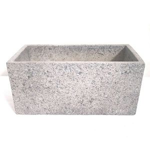 Posuda cementna 26x13.5x12cm pravokutna,siva granit 212734