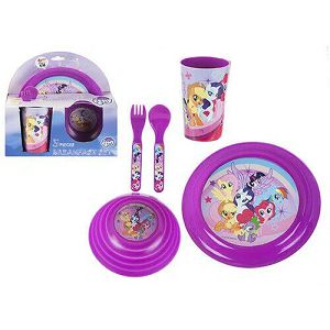 Pribor za jelo plastični (tanjur+zdjelica+šalica+pribor) My Little Pony 324023