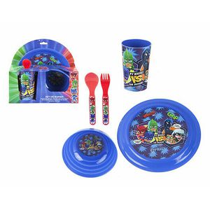 Pribor za jelo plastični (tanjur+zdjelica+šalica+pribor) PJ Masks 323491