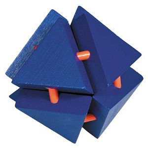 PUZZLE BAMBOO interaktivne, IQ Test Čarobni trokut, naranč.-plavi Fridolin 171768