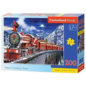 Puzzle Castorland 200kom Djed Božićnjak dolazi u grad B-222254