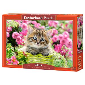 Puzzle Castorland 500kom Maca u cvijeću 052974