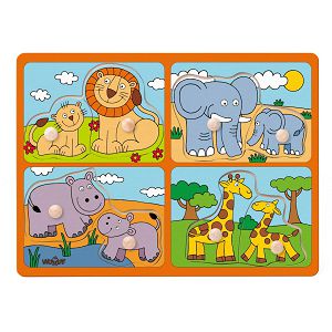 Puzzle drvene Safari životinje,umetaljka 919147