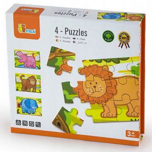 Puzzle drvene Viga 4u1 Džungla 500689