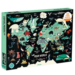 PUZZLE MUDPUPPY 1000kom Životinje na karti svijeta-your world 349063