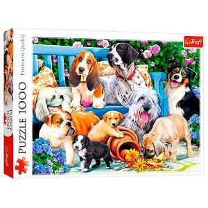 Puzzle Trefl 1000kom Dogs in the garden 10556
