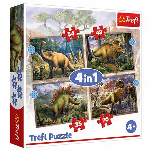 Puzzle Trefl 4u1 Dinosaur 35/48/54/70kom 34383
