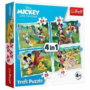 Puzzle Trefl 4u1 Mickey 35/48/54/70kom 34604 346046