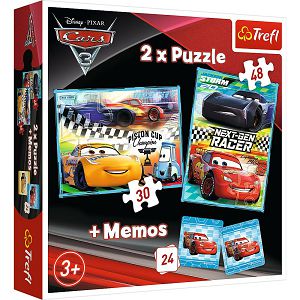 PUZZLE TREFL Cars 2u1 30/48 + igra memorije 24kom