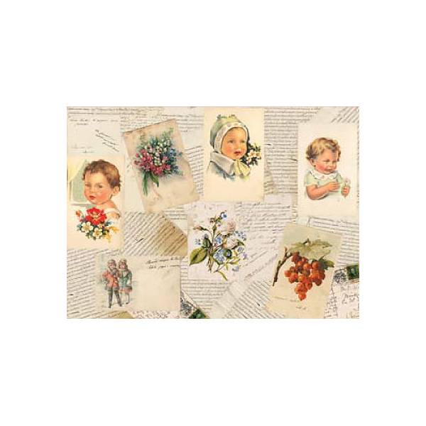 Rižin papir "Antique cards" 35 x 50 cm