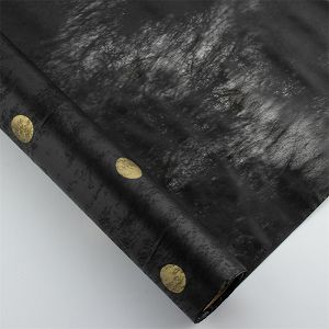 Rola papira kokon (flizelin) 60cmx10m 35gr točke - crna/zlatne točke
