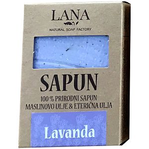 SAPUN LAVANDA prirodni, veliki u kutiji 100gr LANA NATURAL - Hrvatski proizvod