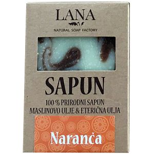 SAPUN NARANČA prirodni, veliki u kutiji 100gr LANA NATURAL - Hrvatski proizvod