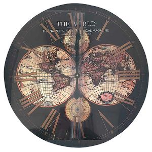 Sat zidni okrugli Retro,Karta svijeta 60cm 097892