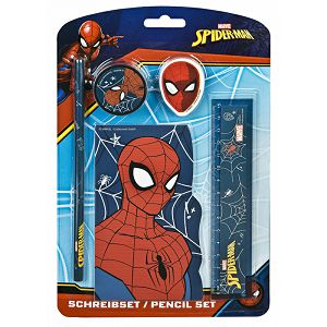 Školski set Spiderman 5/1 olovka+šiljilo+ravnalo+gumica+blokić 301844