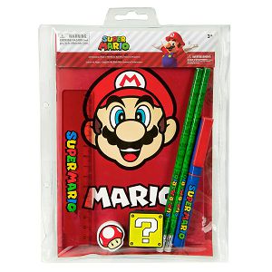 Školski set Super Mario 7/1 2xolovka+šiljilo+ravnalo+gumica+bilježnica+kem.olovk