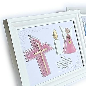 Slika sakramenti 21x30cm anđeo,križ,svijeća,tekst Artem Speculo roza
