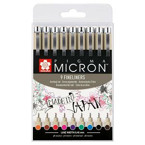 Slikarska olovka Sakura Pigma Micron Fineliner set 9/1 129844