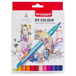 SLIKARSKI SET Expression Fineliners/Brush Pens 24/1 Bruynzeel 454364
