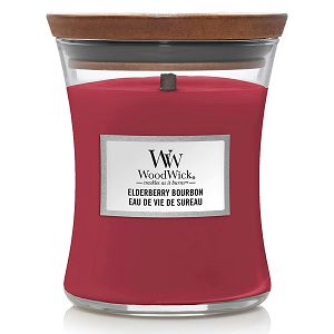 Svijeća mirisna WoodWick Classic Medium Elderberry Bourbon (gori 100 sati)
