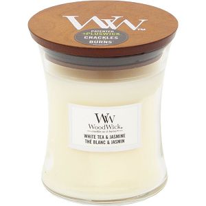 Svijeća mirisna WoodWick Classic Medium White Tea & Jasmine 92062E (gori 100 sati)