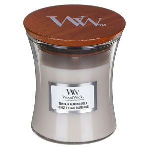 Svijeća mirisna WoodWick Classic Mini Tonka & Almond Milk 1632266E (gori 40 sati)