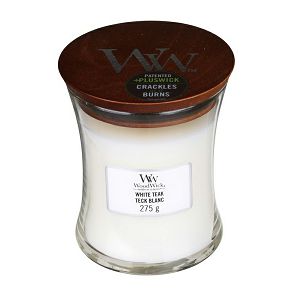 Svijeća mirisna WoodWick srednja White Teak 92039E