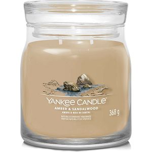Svijeća mirisna Yankee Candle Signature Medium Amber & Sandalwood (gori do 50 sati)
