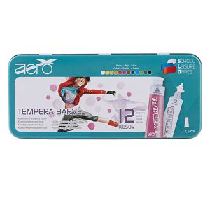 Tempera AERO 12x7.5ml 12/1, aluminijska tuba, limena kutija, Plesačica 276744