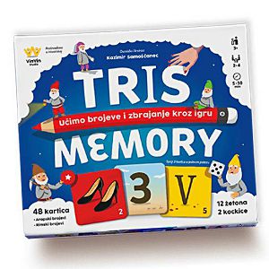 TRIS MEMORY društvena igra, učimo brojeve i zbrajanje kroz igru 381176