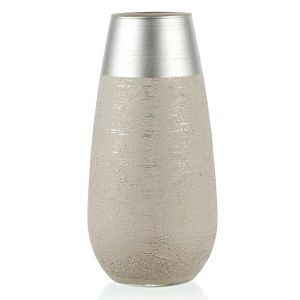 Vaza staklena Stone-Fiorenza Silver dekorirana 26cm Franco