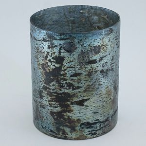 Vaza staklo cilindar 20x16cm plava s efektom 241202