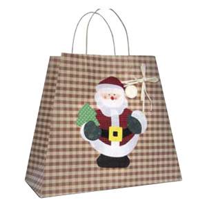 Vrećice ukrasne 35x30x15cm novogodišnji djed božičnjak New Diana 01047 karirano/bordo