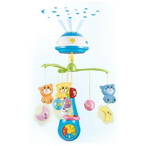 Vrtuljak za dječji krevetić glazbeni+projektor plavi Baby mix 912113