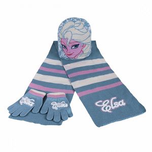 Zimski set šal+kapa+rukavice Frozen Elsa