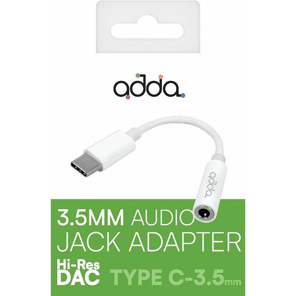 Adapter ADDA AD-200-WH, Fusion Audio adapter, Type-C na 3.5mm, Digital Audio, Hi-Res DAC, bijeli
