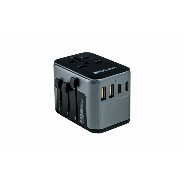 Adapter Verbatim UTA-03 #49545 univerzalni putni USB-C PD & QC, 2 USB-C, 2 USB-A ports