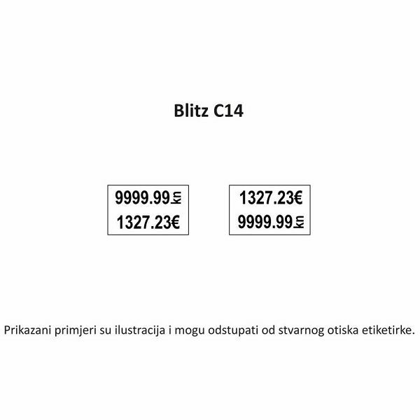 Aparat za etiketiranje BLITZ C14 Dvoredni iskazuje cijene u eurima i kunama
