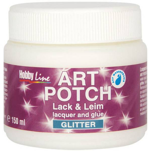 Art Potch - lak ljepilo za salvete, glitter srebrni 150ml