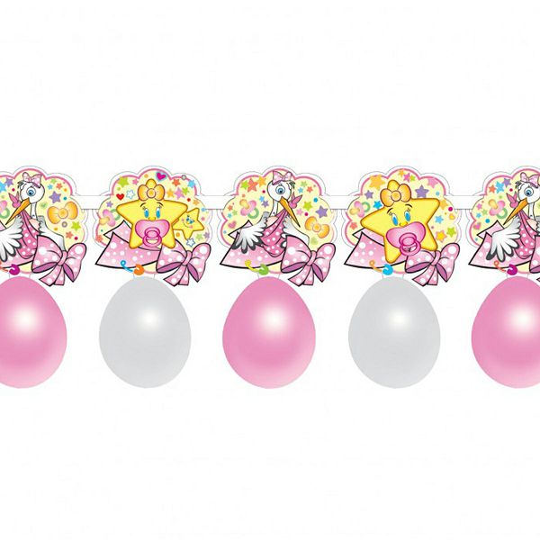 Baloni Pegaso Mini Kit rozi 8/1 + Girlanda 1.50m 102880