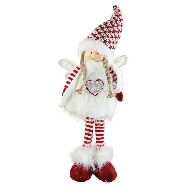 Božićni ukras Anđeo sa kapom i čizmama,crveno bijeli 382720