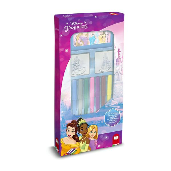 Crtaći set Princess flomasteri 9/1 + 2 štambilja + mini bojanka 216600