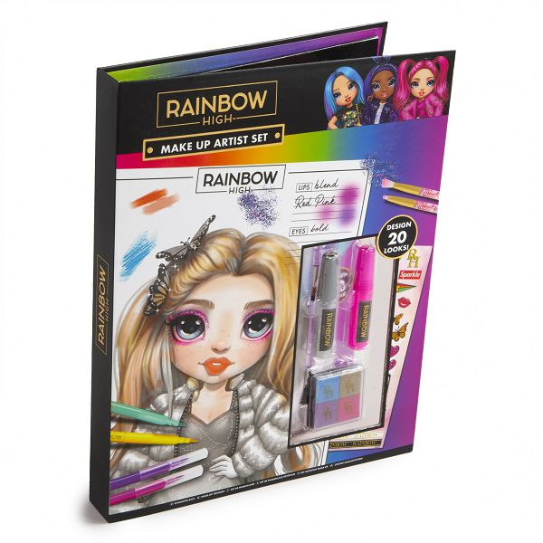 Crtaći set Rainbow high šablone+blok+naljepnice+markeri+ljepilo 731871