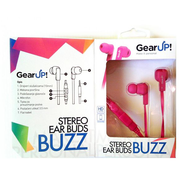 GearUp! Slušalice Buzz Headset, 3,5mm roze