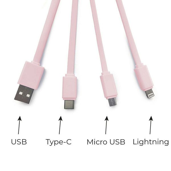 Kabel srce, višestruko punjenje USB/Type-C/Micro-USB/Lightning Legami 964799