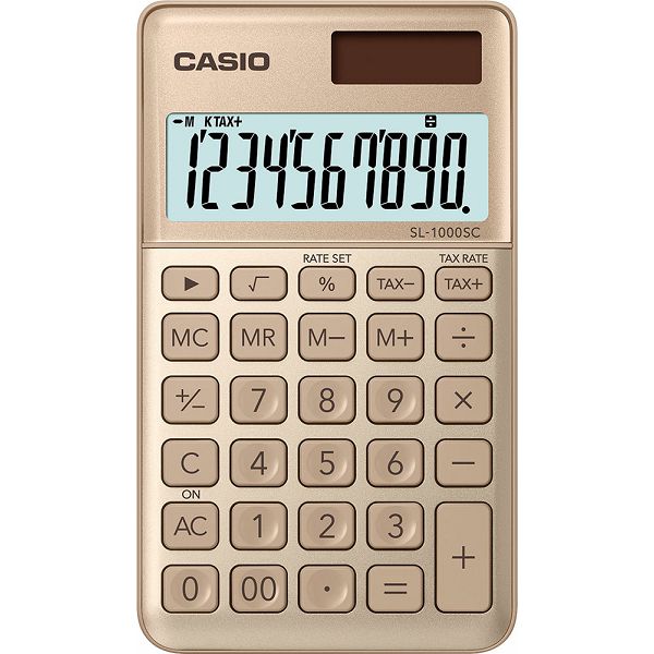 Kalkulator Casio SL-1000SC-GD,stolni komercijalni,10 mjesta,zlatni 612619