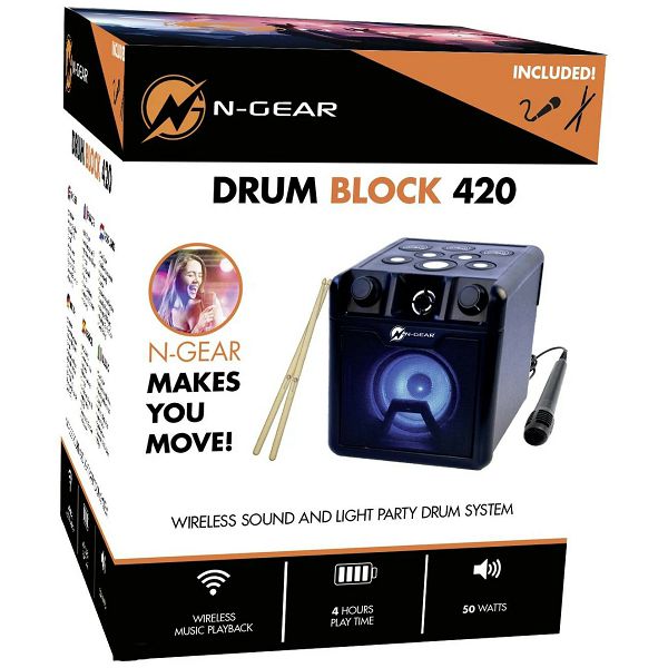 Karaoke zvučnik + bubnjevi Drum Block 420,50W+mikrofon,baterija N-Gear 187548