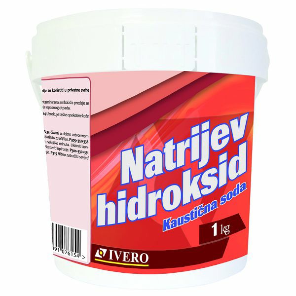 KAUSTIČNA SODA 1kg Natrijev hidroksid 98% 076154