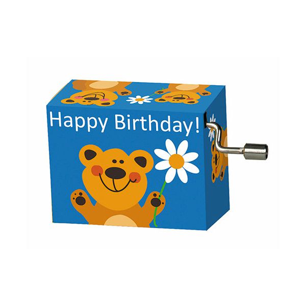 Kutija glazbena Bear with flower, melodija Happy Birthday Fridolin 584018