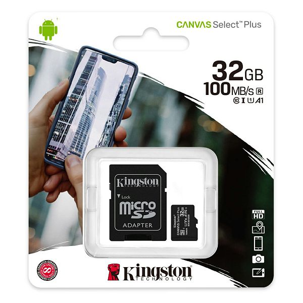 Memorijska kartica SD 32GB micro SDXC, Class 10, Kingston Select Pluss, 100 MB/s
